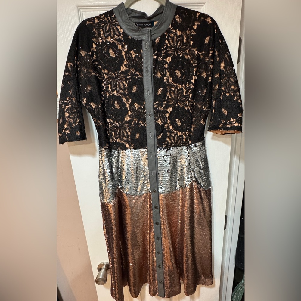 Black and Silver Sequin Dress